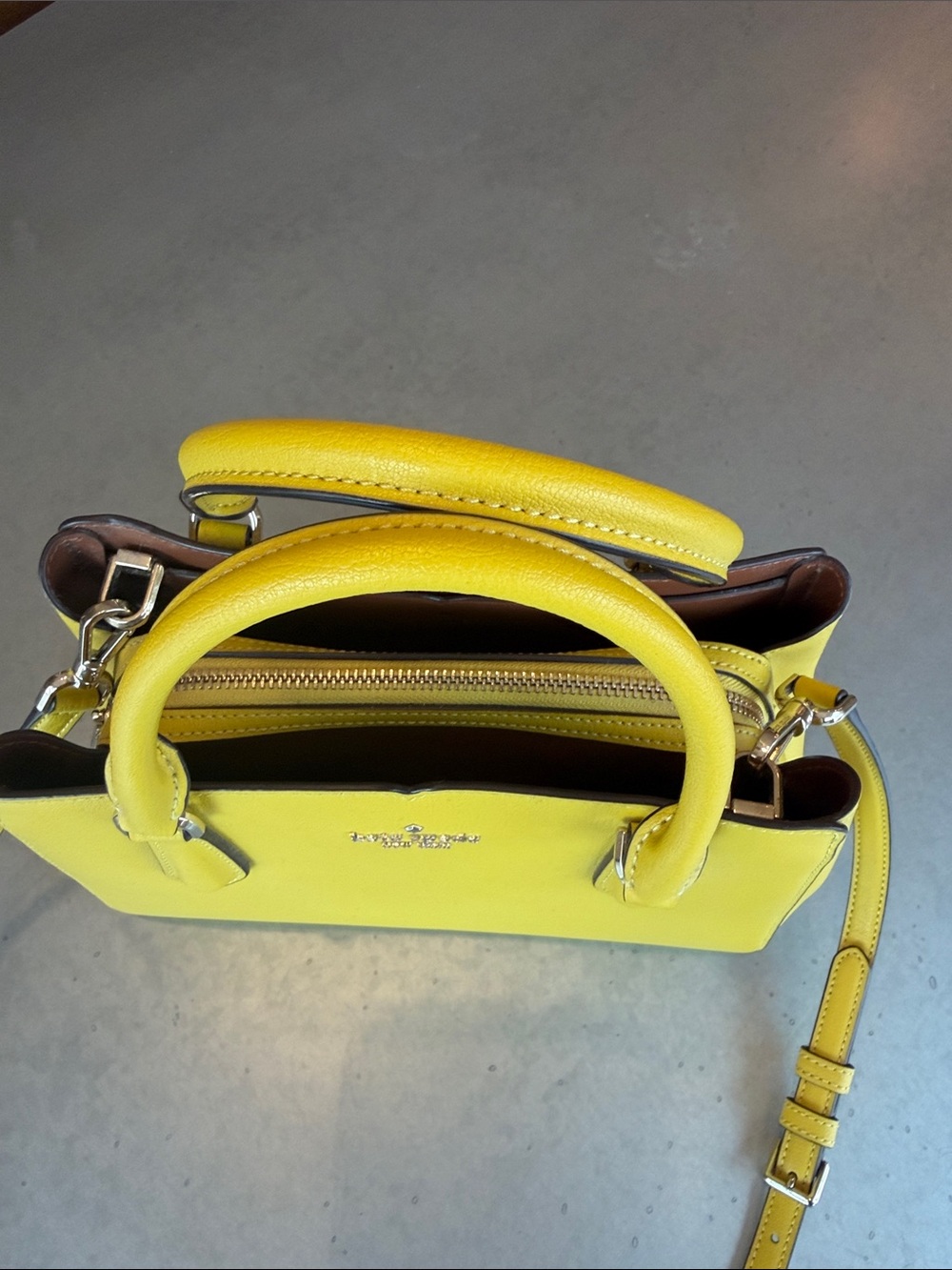 Kate Spade Tippy Small Triple Compartment Grain Leather Satchel In Chartreuse - Picture 3 of 13